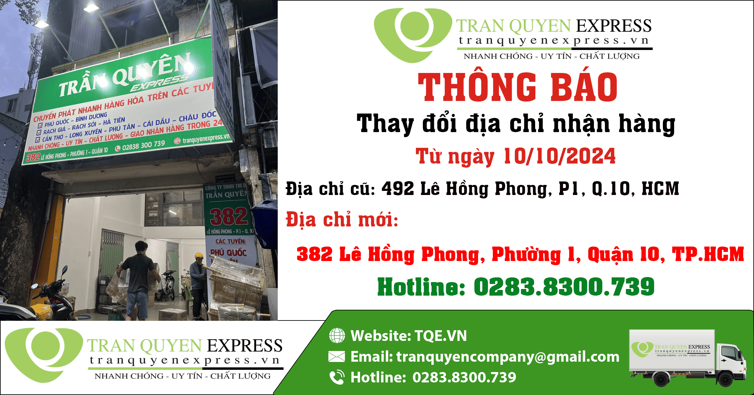CHUYỂN TRẠM 492 LÊ HỒNG PHONG
